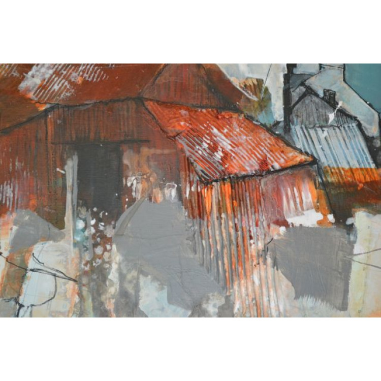 FivewaysV, mixed media on board, 40x50cm